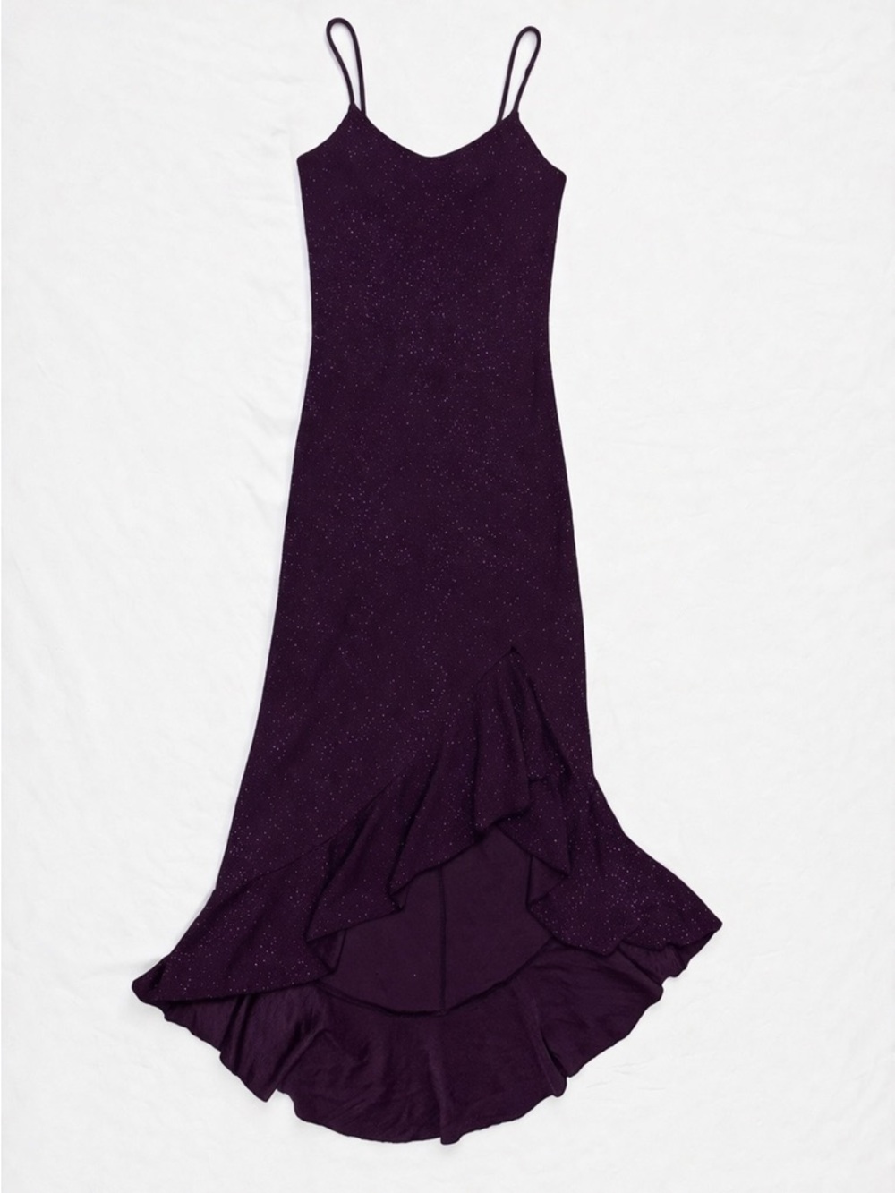 Sparkle Purple Spaghetti Strap Maxi Dress